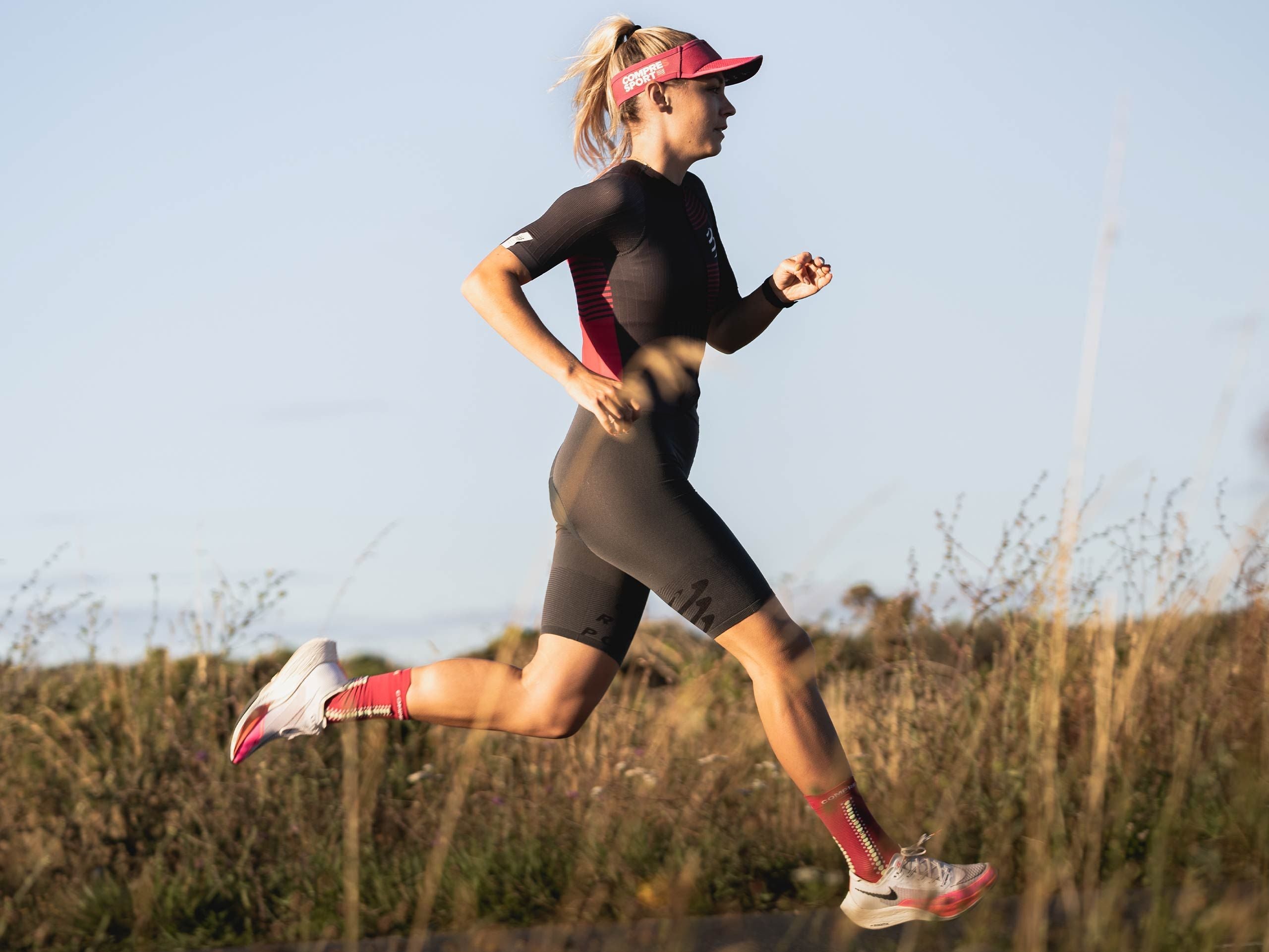 Compressport Women's Aero SS Trisuit - Black/Jazzy Top