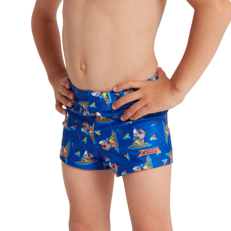 ZOGGS Boy's Hip Racer Kids - Hippo Print