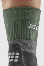 Women's Hiking Merino Mid-Cut Socks - Green/Grey