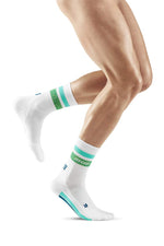 CEP Men's Miami Vibes 80's Socks Mid Cut - White/Green&Aqua