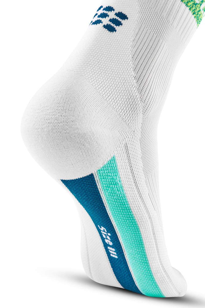 CEP Men's Miami Vibes 80's Socks Mid Cut - White/Green&Aqua