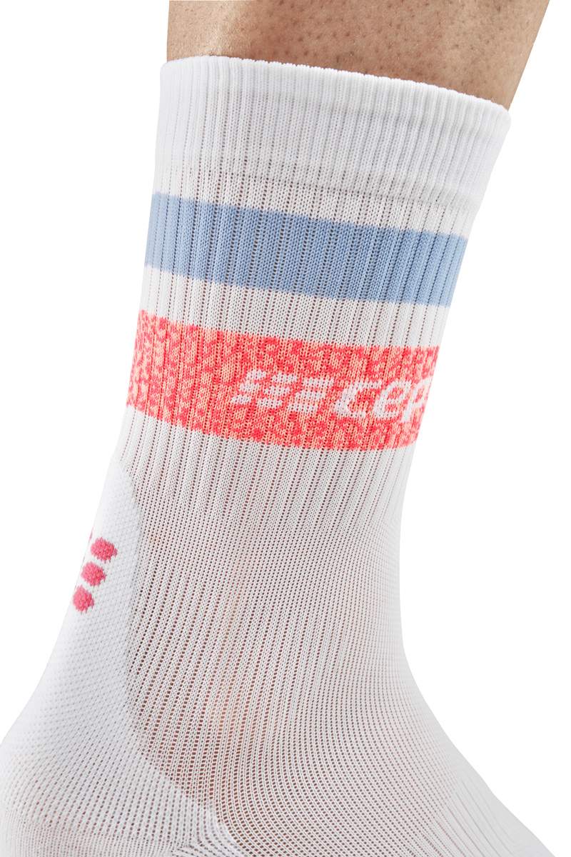 CEP Men's Miami Vibes 80's Socks Mid Cut - White/Pink&Sky