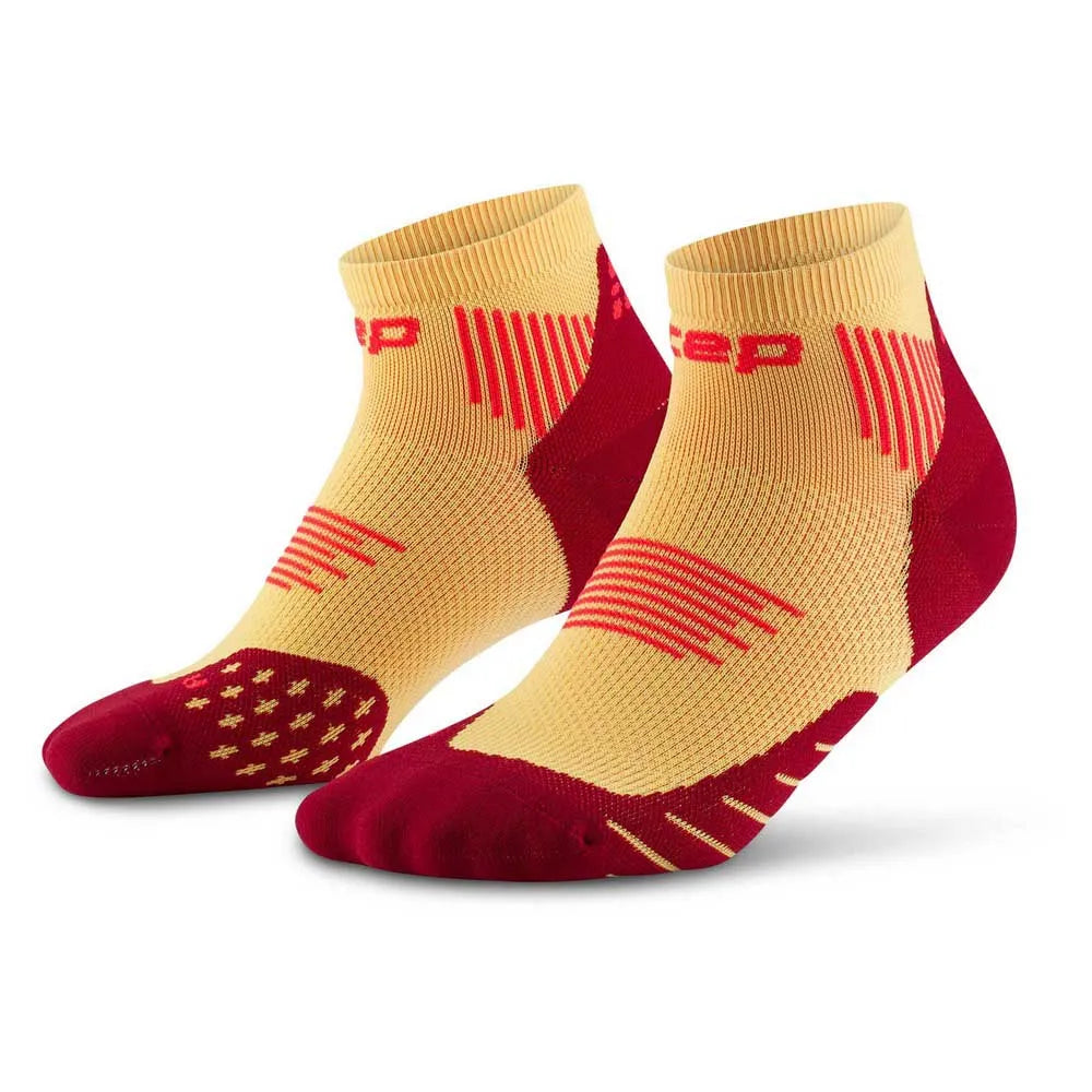 CEP Men's Run Socks Low Cut 5.0 - Marigold/Burgundy