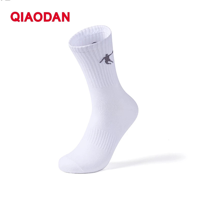 Qiaodan Men's Running Long Socks - Qiaodan White