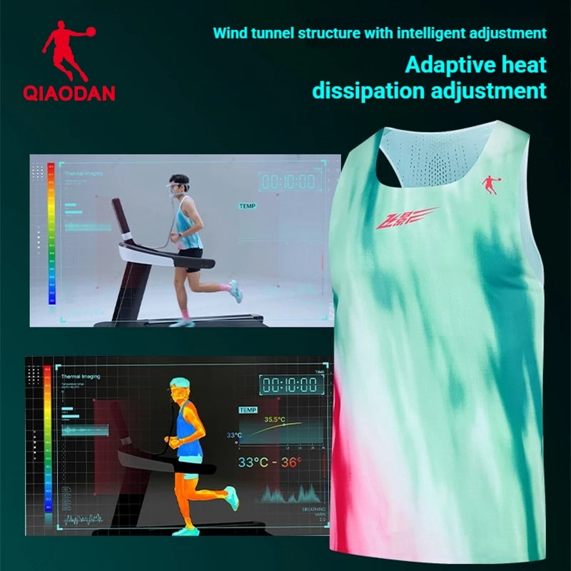 Qiaodan Men's Capless Vest - Ice Lake Green Print