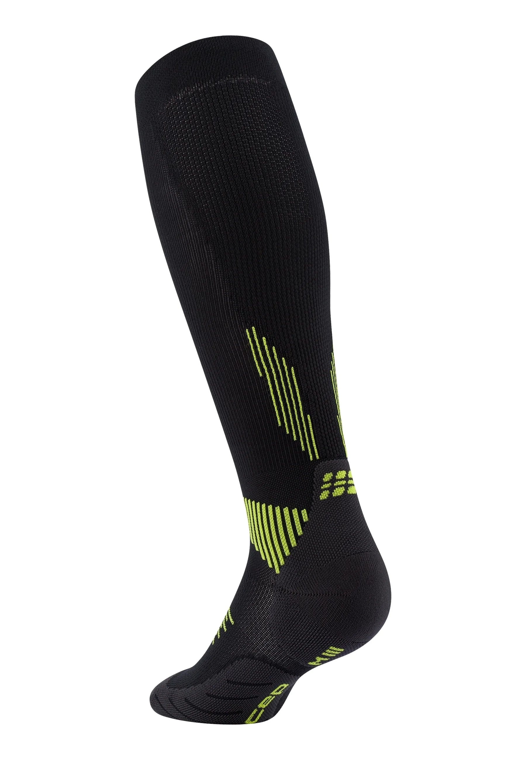CEP Women's Run Socks Tall 5.0 - Black/Lime