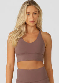 Lorna Jane Lotus Longline Sports Bra - Stone