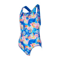 ZOGGS Girl's Flyback - Aqua Pony Print AsianFit