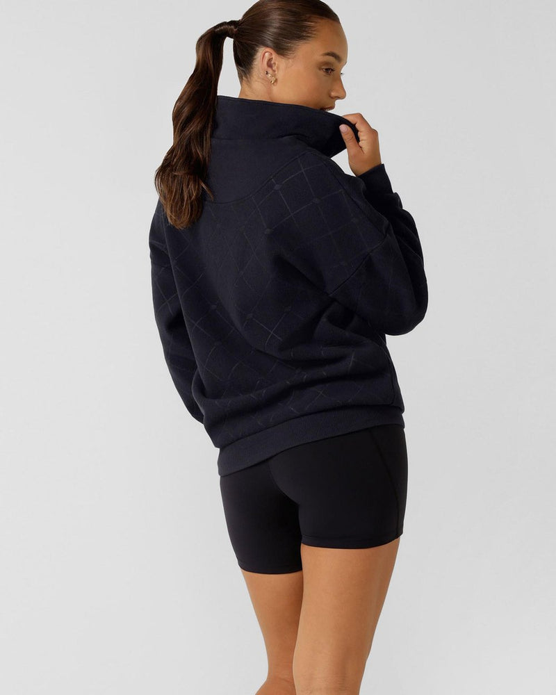 Lorna Jane Clubhouse Monogram 1/2 Zip - Midnight Blue