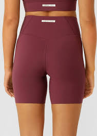 Lorna Jane Inspire Wrap Waist 16cm Bike Shorts - Mulberry