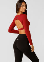 Lorna Jane Long Sleeve Bra Tank Combo - Cherry