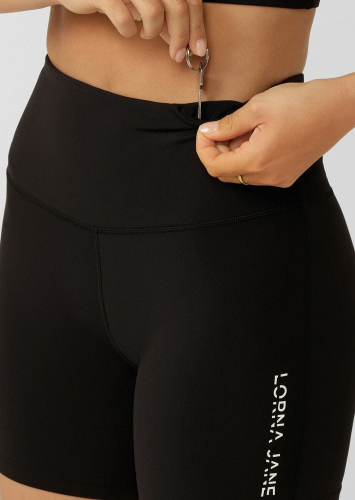 Lorna Jane Lotus No Chafe 12cm Bike Short - Black