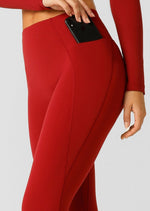 Lorna Jane Sculpt And Support No Ride Ankle Biter Leggings - Cherry