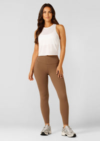 Lorna Jane Supreme Comfort No Chafe Aloe Pocket Full Length Leggings - Dark Cedar