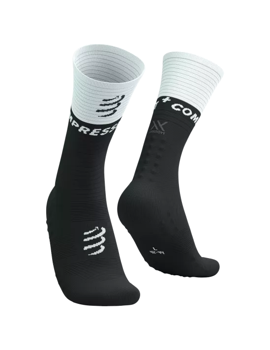 Compressport Unisex's Mid Compression Socks v2.0 - Black/White