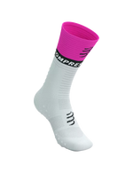 Compressport Unisex's Mid Compression Socks v2.0 - White/Yellow/Neon Pink