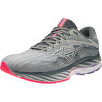 Mizuno Women's Wave Rider 27 D - Pearl Blue/White/High-Vis Pink