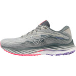 Mizuno Women's Wave Rider 27 D - Pearl Blue/White/High-Vis Pink