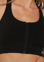 Lorna Jane Zip & Go Sports Bra Colour - Black