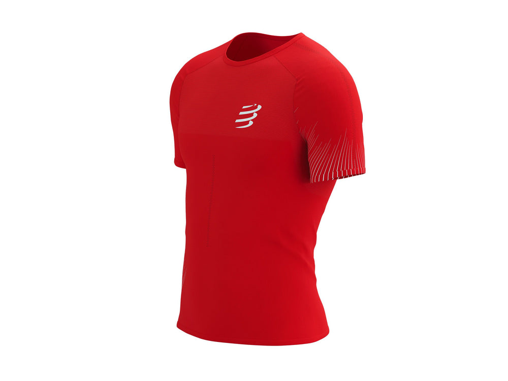 Compessport Men's Performance SS Tshirt - High Risk Red/White