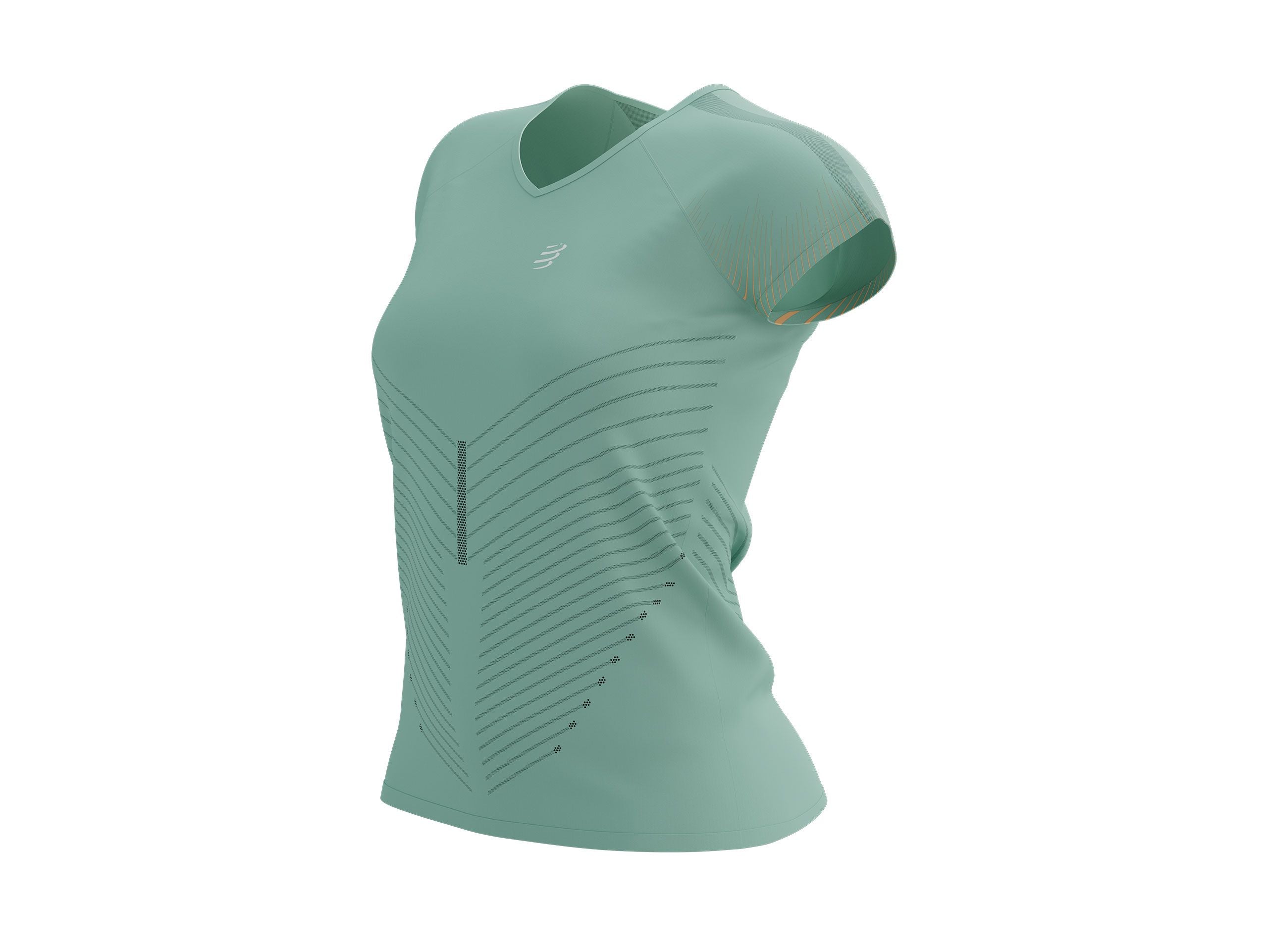Compessport Women's Performance SS Tshirt - Crème De Menthe/Papaya Punch