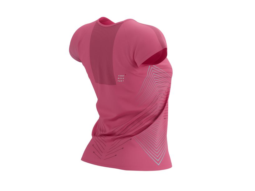 Compessport Women's Performance SS Tshirt - Hot Pink/Aqua
