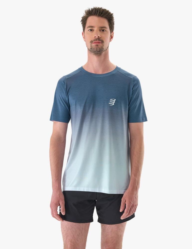 Compressport Men's Performance SS Tshirt - Poseidon/Ice Flow