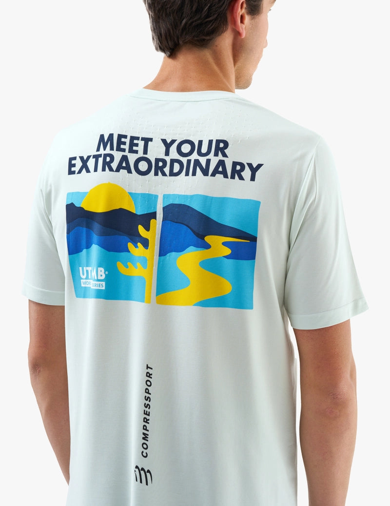Compressport Men's Training SS Tshirt UTMB 2025 L1 - Ice Flow
