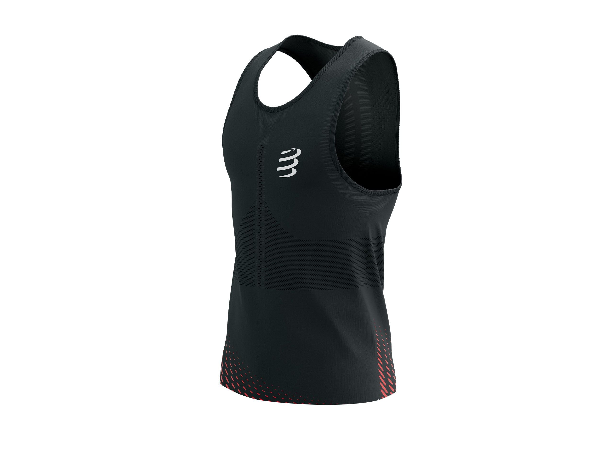 Compressport Men's Pro Racing Singlet - Black/High Risk Red