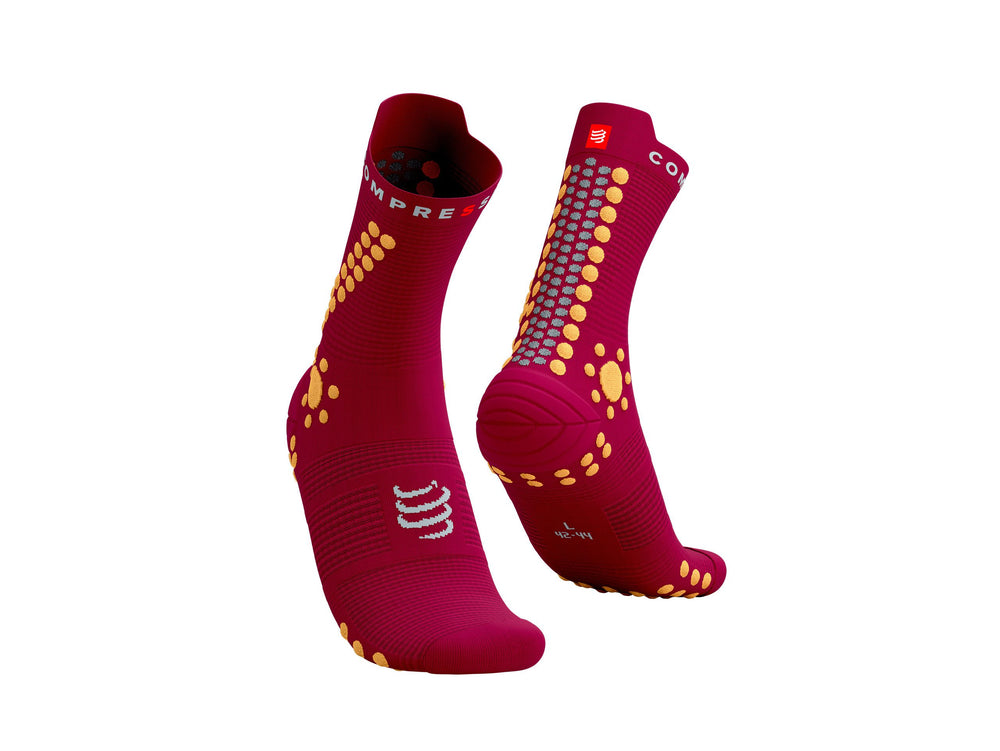 Compressport Unisex's Pro Racing Socks v4.0 Trail - Persian Red/Blazing Orange