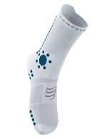 Compressport Unisex's Pro Racing Socks v4.0 Trail - White/Fjord Blue