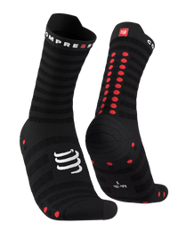 Compressport Unisex's Pro Racing Socks v4.0 Ultralight Run High - Black/Red