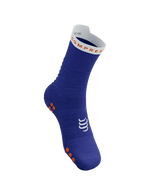 Compressport Unisex's Pro Racing Socks v4.0 Run High - Dazz Blue/White