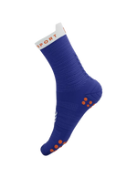 Compressport Unisex's Pro Racing Socks v4.0 Run High - Dazz Blue/White