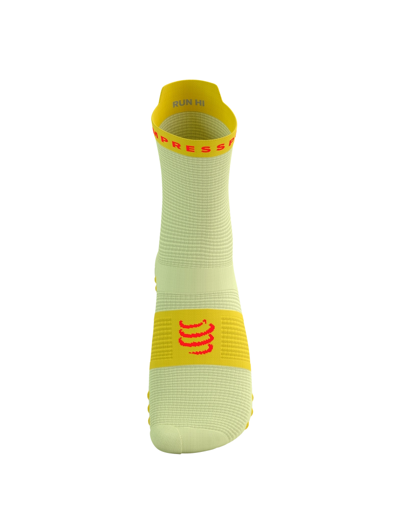 Compressport Unisex's Pro Racing Socks v4.0 Run High - Elf Yellow/Fluo Red