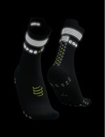 Compressport Unisex's Pro Racing Socks V4.0 Run High Flash - Black/Fluo Yellow