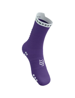 Compressport Unisex's Pro Racing Socks v4.0 Run High - Royal Lilac/White