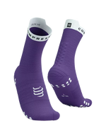 Compressport Unisex's Pro Racing Socks v4.0 Run High - Royal Lilac/White