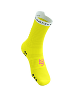 Compressport Unisex's Pro Racing Socks v4.0 Run High - Safe Yellow/White