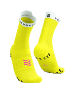 Compressport Unisex's Pro Racing Socks v4.0 Run High - Safe Yellow/White