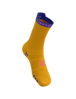 Compressport Unisex's Pro Racing Socks v4.0 Run High - Saffron/Dazz Blue