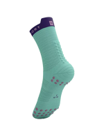 Compressport Unisex's Pro Racing Socks v4.0 Run High - Shell Blue/Purple