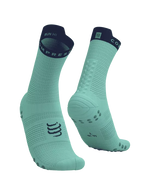 Compressport Unisex's Pro Racing Socks v4.0 Run High - Shell Blue/Purple