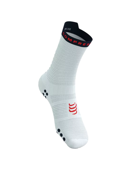 Compressport Unisex's Pro Racing Socks v4.0 Run High - White/Blues