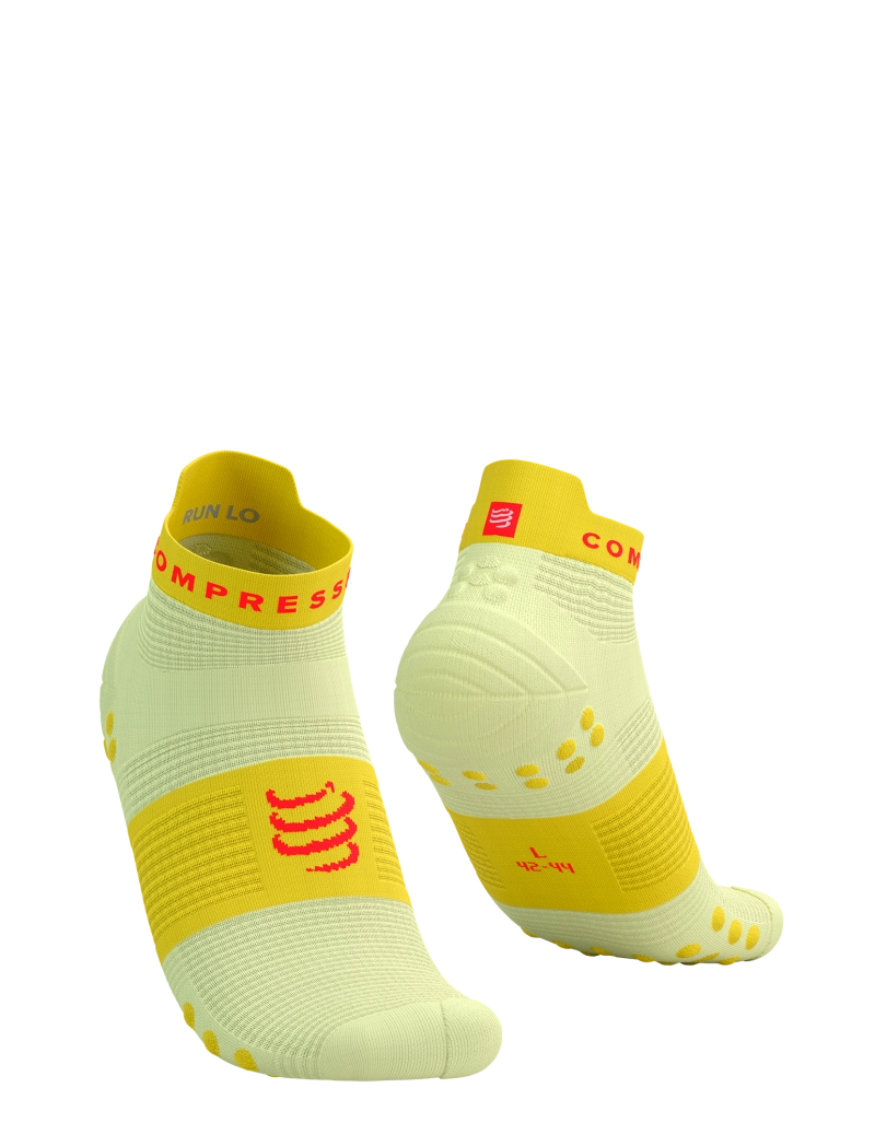 Compressport Unisex's Pro Racing Socks v4.0 Run Low - Elf Yellow/Fluo Red