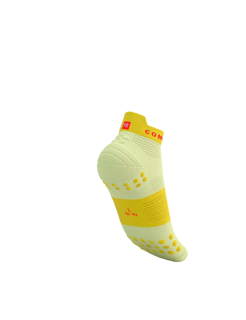 Compressport Unisex's Pro Racing Socks v4.0 Run Low - Elf Yellow/Fluo Red