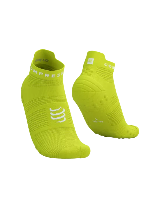 Compressport Unisex's Pro Racing Socks v4.0 Run Low - Green Sheen/White