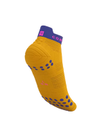 Compressport Unisex's Pro Racing Socks v4.0 Run Low - Saffron/Dazz Blue