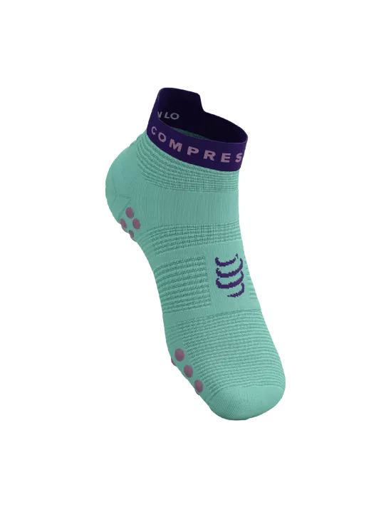 Compressport Unisex's Pro Racing Socks v4.0 Run Low - Shell Blue/Purple