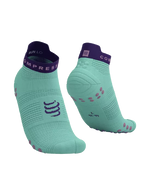 Compressport Unisex's Pro Racing Socks v4.0 Run Low - Shell Blue/Purple